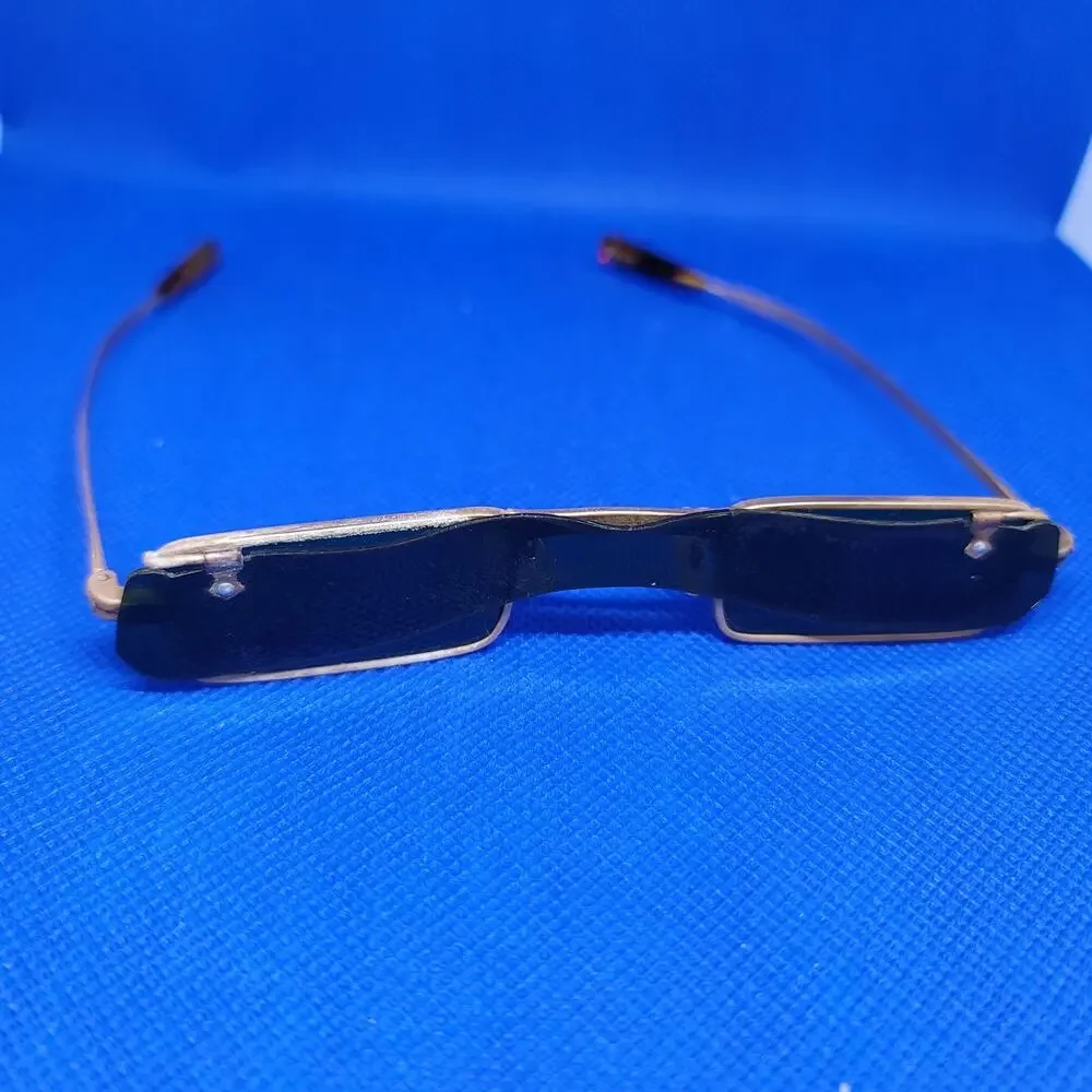 1960's KK Spectacle Co. Glasses Flip Top Sunglasses With Case Green Lenses Japan